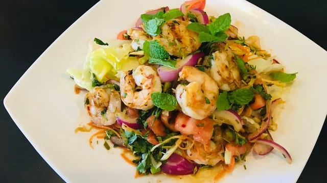 Pla Goong (Shrimp Salad).
